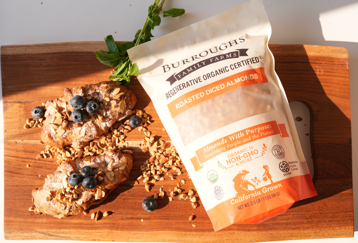 Regenerative Organic Roasted Diced Salted Almonds | 2.5 Pound