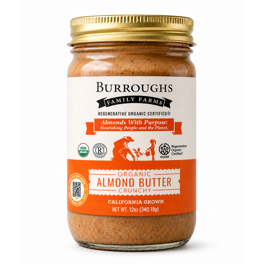 12oz glass crunchy almond butter jar