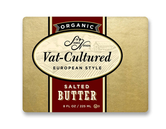 Organic Vat Cultured Euro-Style Salted Butter 12/8oz