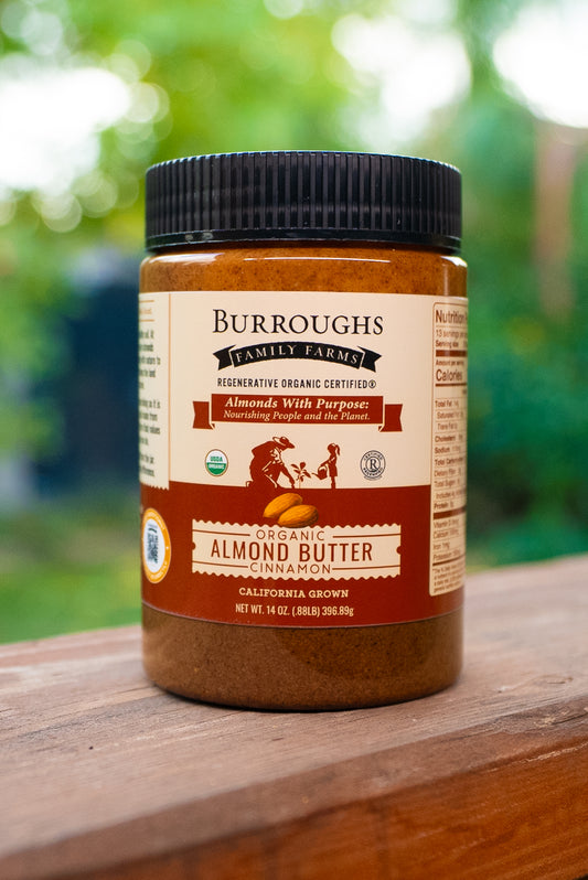 Organic Cinnamon Almond Butter made with Regenerative Organic Almonds