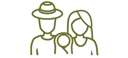 FAMILY FARMED icon of 3 family members together