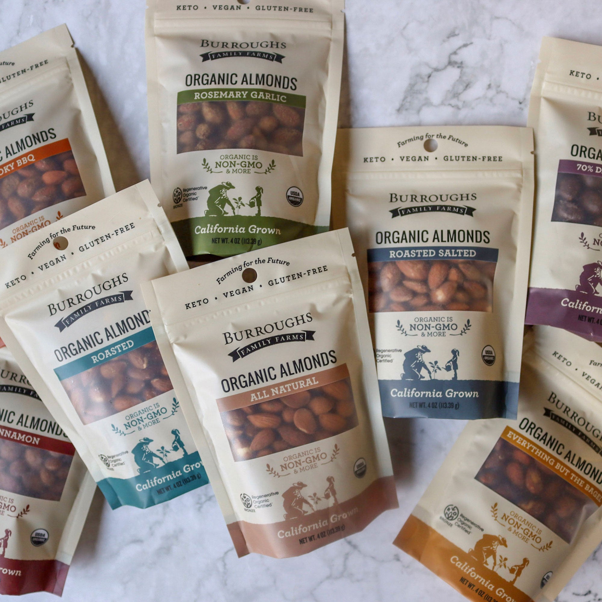 photo of packages of almonds 