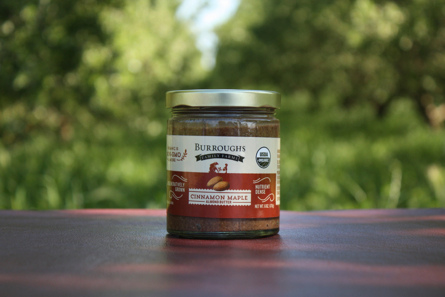Organic Cinnamon Maple Almond Butter made with ROC Almonds Burroughs