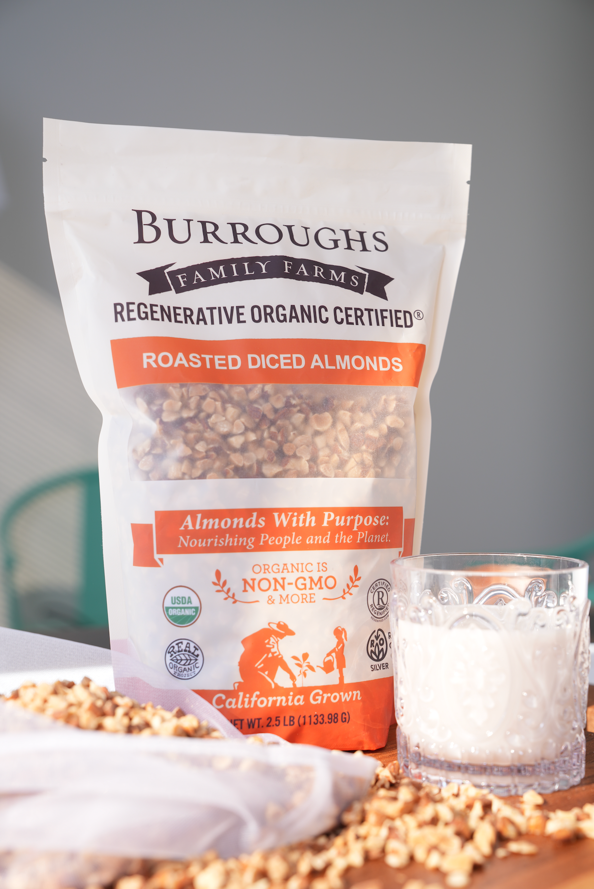 Regenerative Organic Roasted Diced Salted Almonds | 2.5 Pound