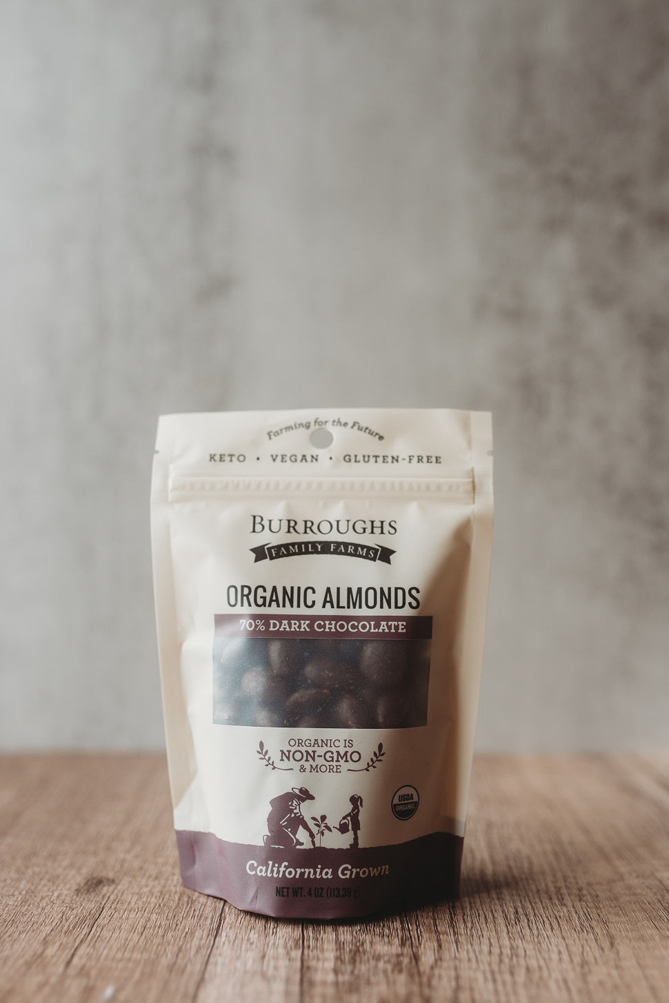 Organic 70% Dark Chocolate Almonds made with ROC Almonds